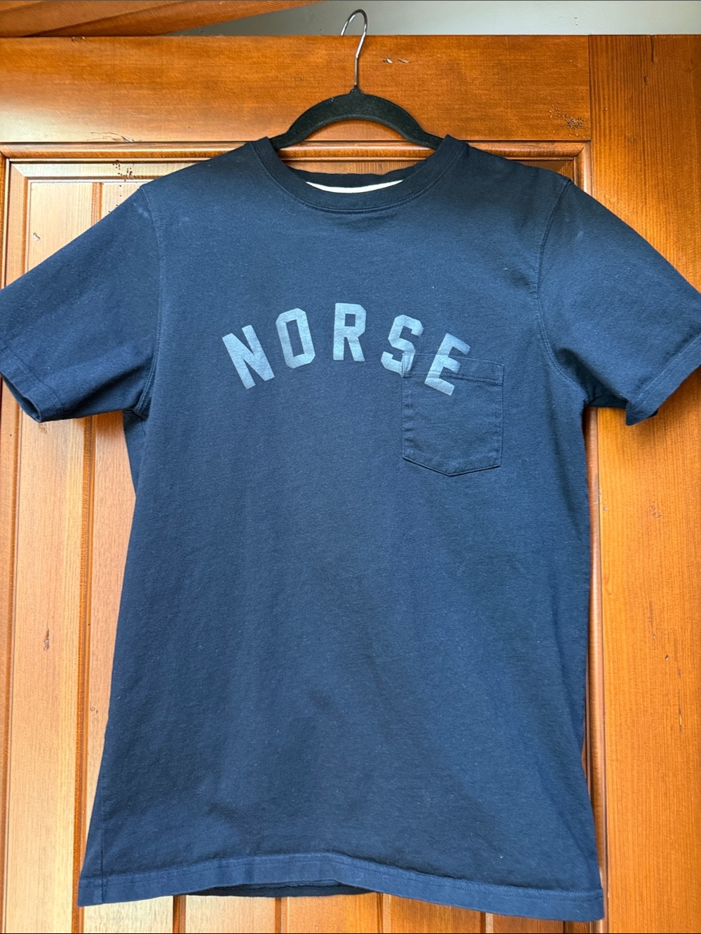 Norse Projects Navy Blue Short-Sleeve Pocket Tee
